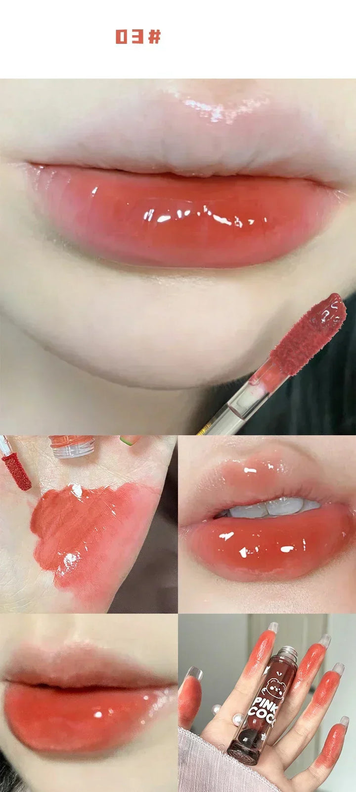Dark Red Brown Mirror Lip Glaze