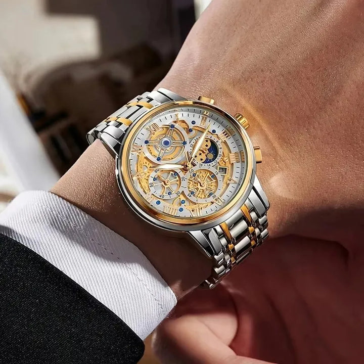 LIGE Luxury Fashion Men Watch Waterproof Luminous Date Man Wristwatch Stainless Steel Chronograph Quartz Men's Watches Reloj