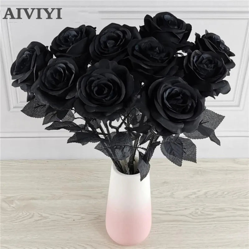 Artificial Black Rose Heads