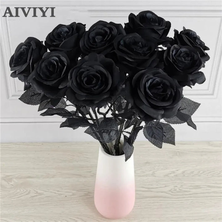 Artificial Black Rose Heads