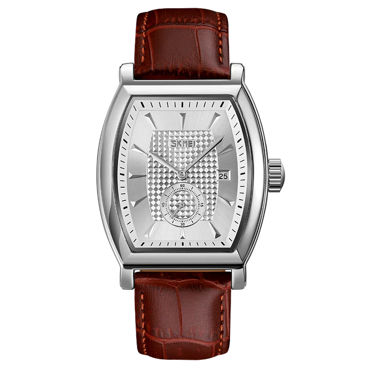 SKMEI relogio masculino Top Brand Luxury Genuine Leather Strap Business Mens Watches Waterproof Quartz Date Time Wristwatches