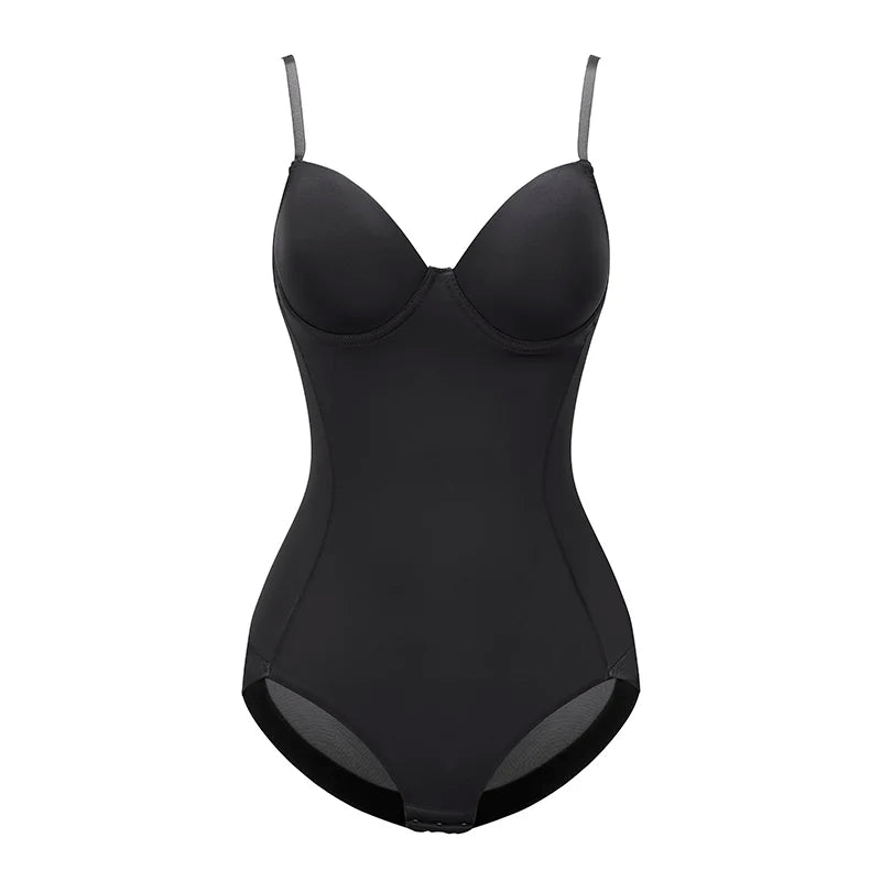 Underwire White Bodysuit Women Shapers Stretch Solid Color Silky Underwear Shapewear