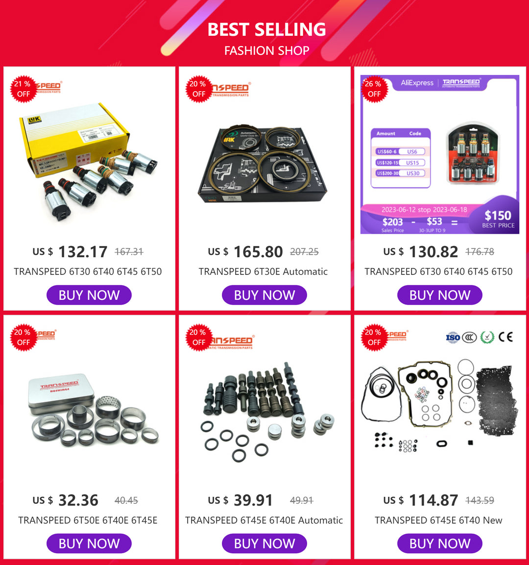 TRANSPEED 6T30 6T40 6T45 6T50 Auto Transmission Solenoids Kit For Chevrolet Cruze Malibu Captiva Buick 6T30E 6T40E 6T45E 6T50E