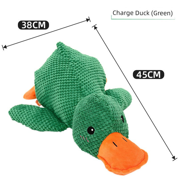 Large Dog Self-Hi Corgi Consumes Small Yellow Duck Dogs