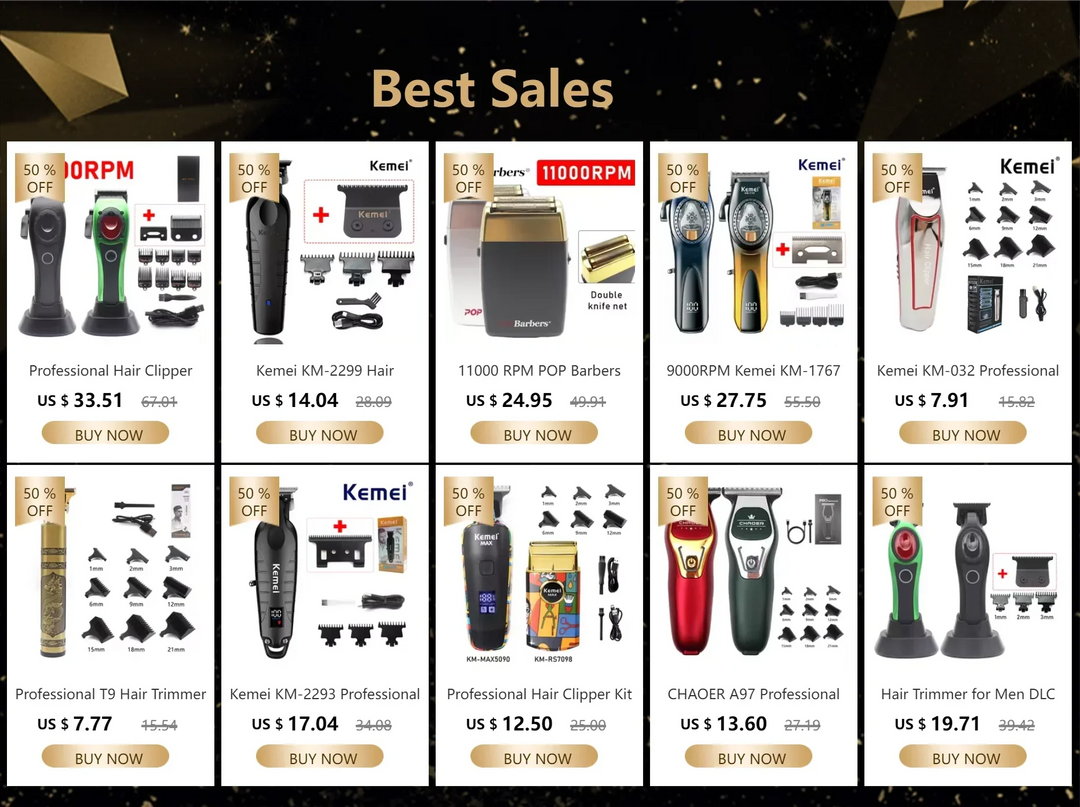 Kemei 2361 10000RPM Professional Men's Hair Clipper Magnetic Motor DLC Blade with Base Charger Hair Trimmer Hair Cutting Machine