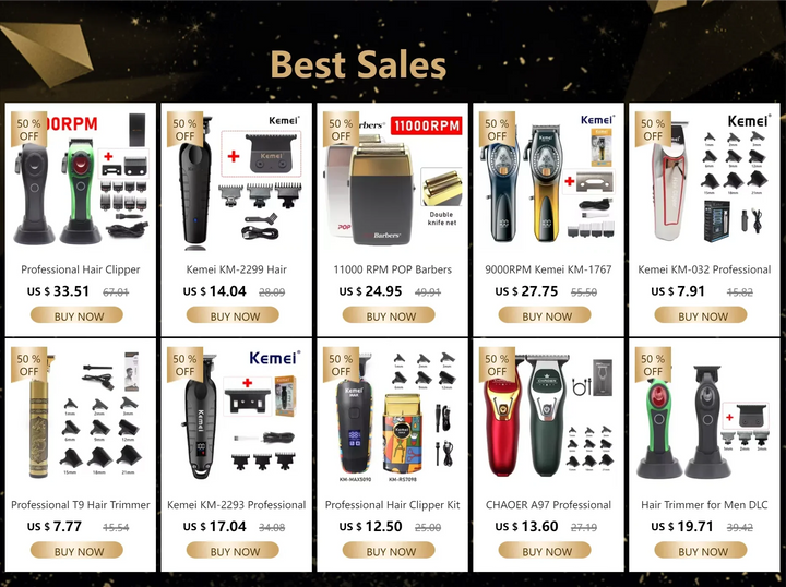 Kemei 2361 10000RPM Professional Men's Hair Clipper Magnetic Motor DLC Blade with Base Charger Hair Trimmer Hair Cutting Machine