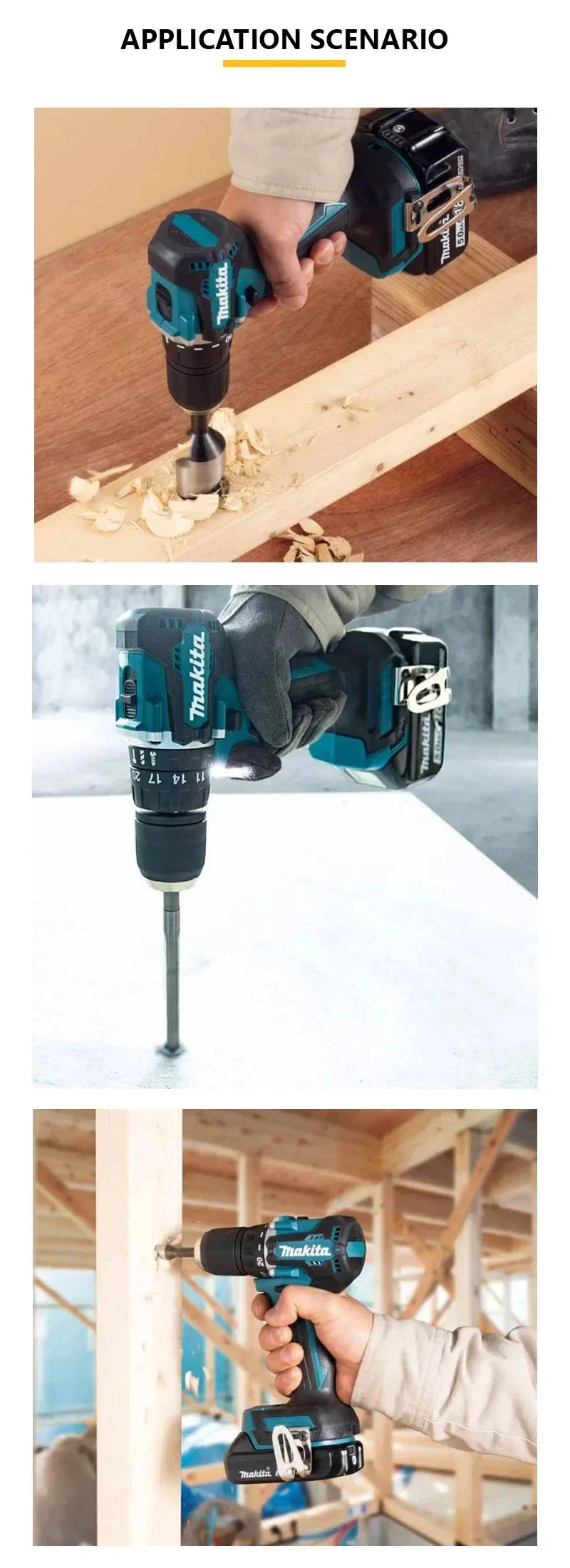 Makita DDF487 18V Screwdriver Cordless Percussion Drill Electric Variable Speed Brushless Motor Impact Power Tools Power Drill
