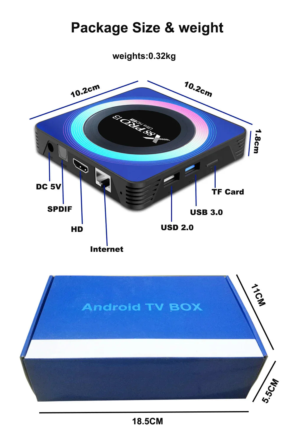 X88 PRO 13 Android 13.0 TV Box Rockchip RK3528 4K 2.4G 5G Wifi 6 64G 32GB 16GB BT5.0 8K Global Media Player