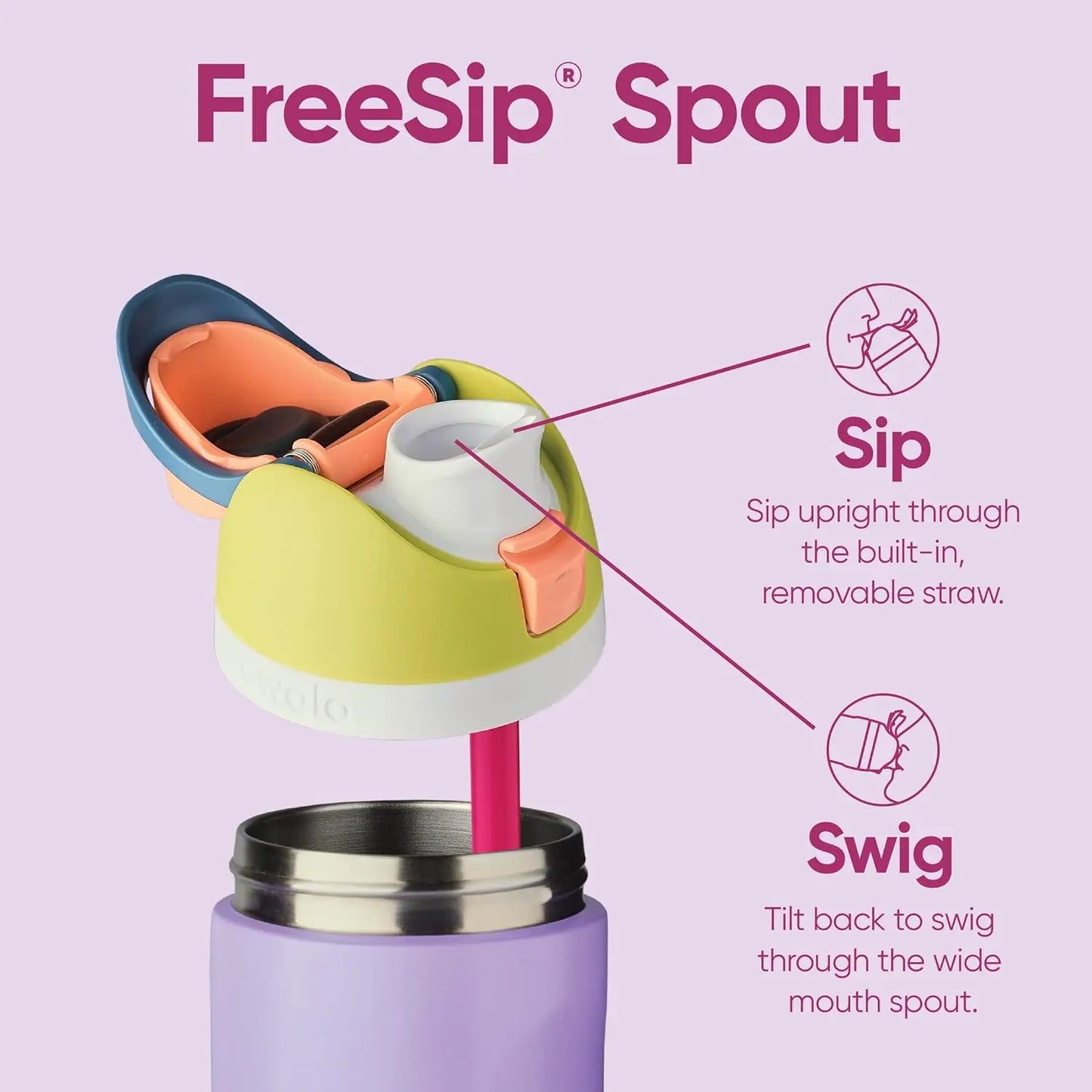 Owala FreeSip Blue Bow Tie Water Bottle