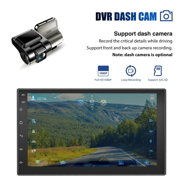 ESSGOO Car Stereo Radio Wireless CarPlay Android Auto 2 DIN 7" Car Stereo HD FM-Radio GPS Touch Screen Head Unit 4+64G DAB+AHD