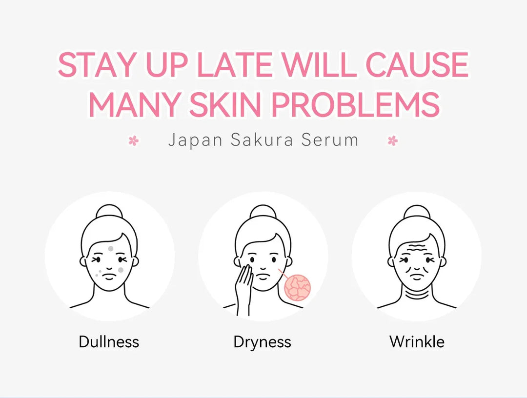 Sakura Whitening Face Serum Fade Fine Lines Anti Aging Tighten Pores Improve Melanin Pigment Dull Moisturizer Brighten Skin Care