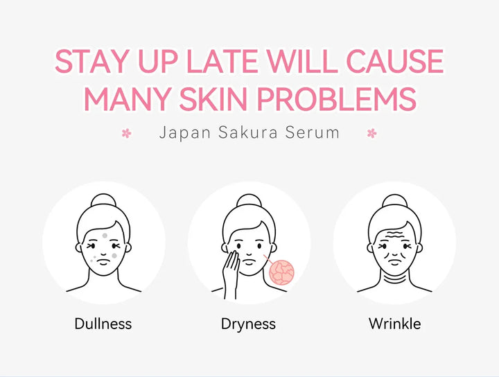 Sakura Whitening Face Serum Fade Fine Lines Anti Aging Tighten Pores Improve Melanin Pigment Dull Moisturizer Brighten Skin Care