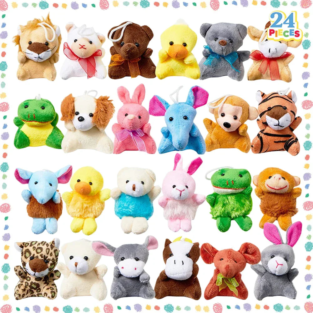 24 Pack Prefilled Easter Eggs Filled with Mini Plush Toy Easter Basket Stuffers for Kids Easter Egg Hunt Game and Party Favors