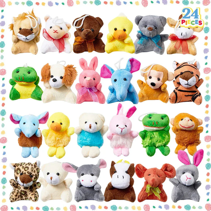 24 Pack Prefilled Easter Eggs Filled with Mini Plush Toy Easter Basket Stuffers for Kids Easter Egg Hunt Game and Party Favors
