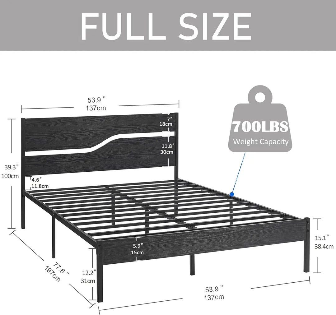 Full Platform Bed with Headboard