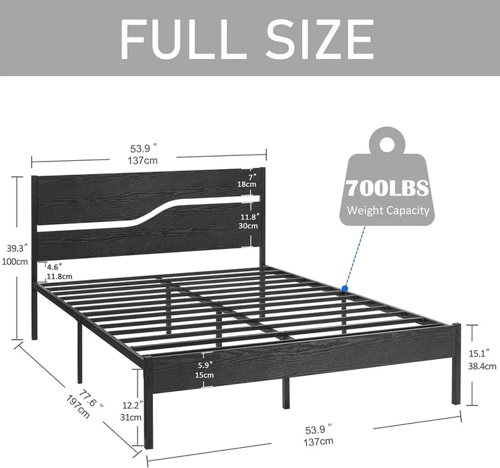 Full Platform Bed with Headboard