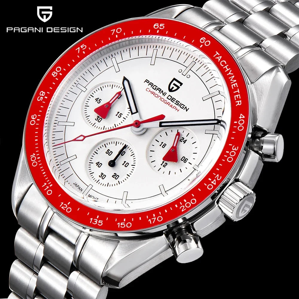 PAGANI DESIGN Moon Mens Watches 2023 Top Brand Luxury Quartz Watch For Men Chronograph Luminous Sapphire Mirror Waterproof Clock