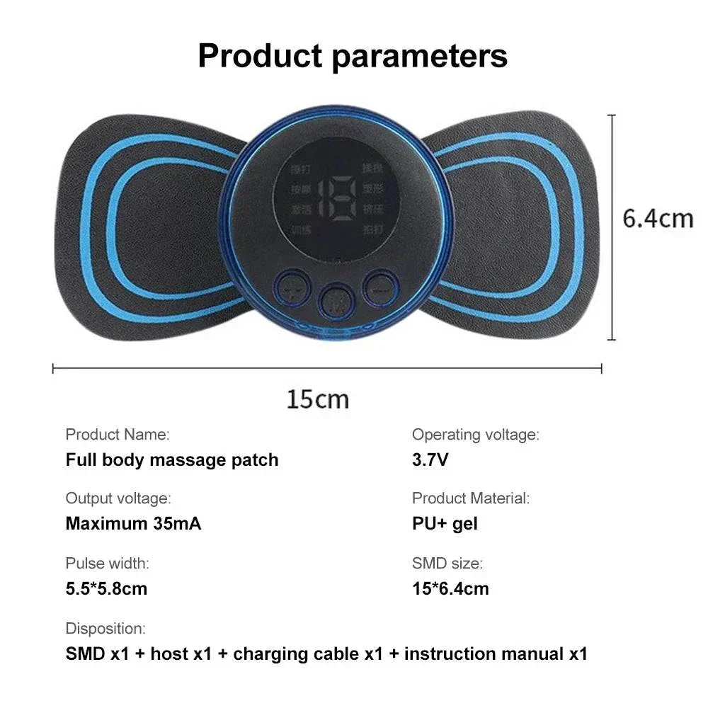 Mini EMS Neck Massager & Back Pain Relief Patch