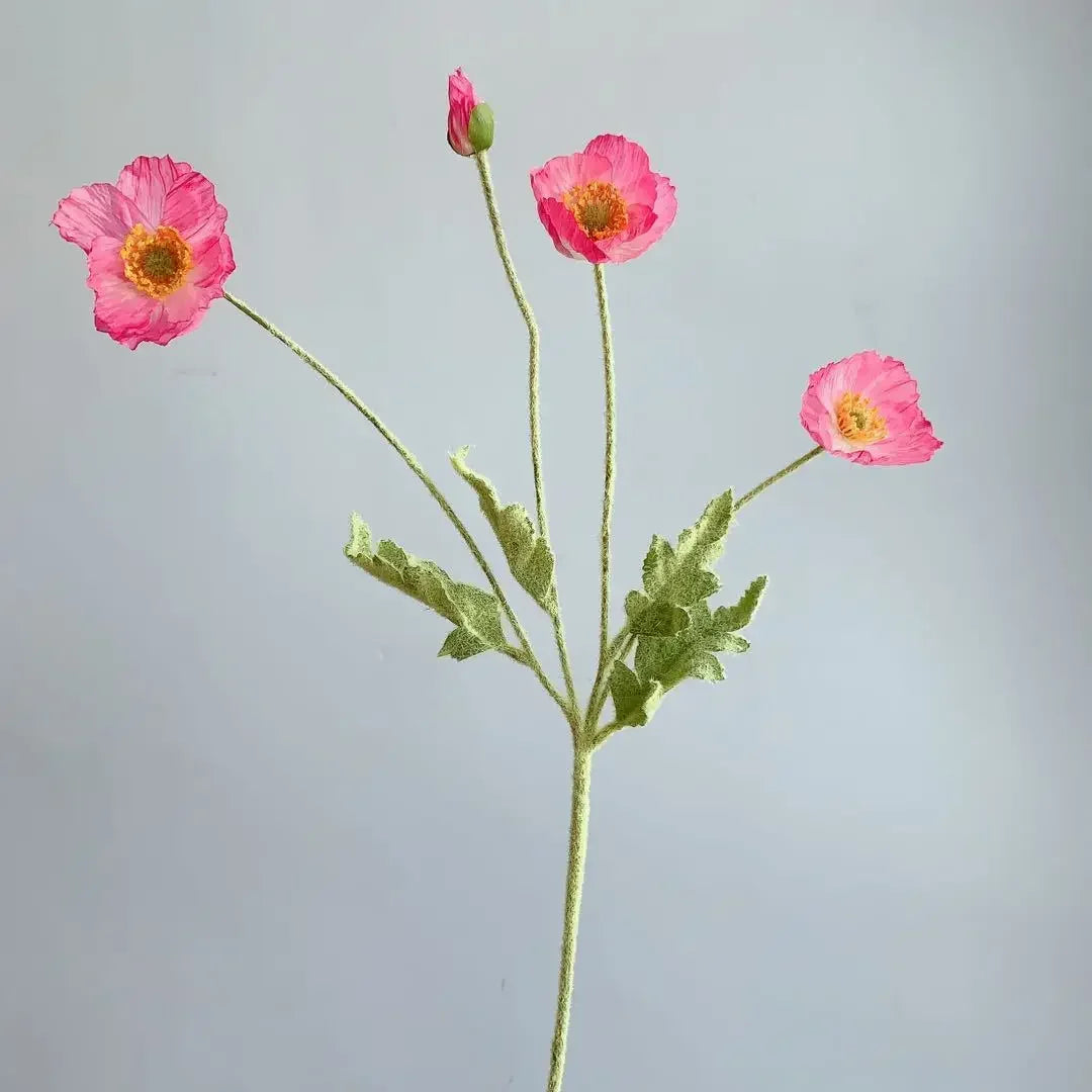 Artificial Silk Poppy Flowers Bouquet