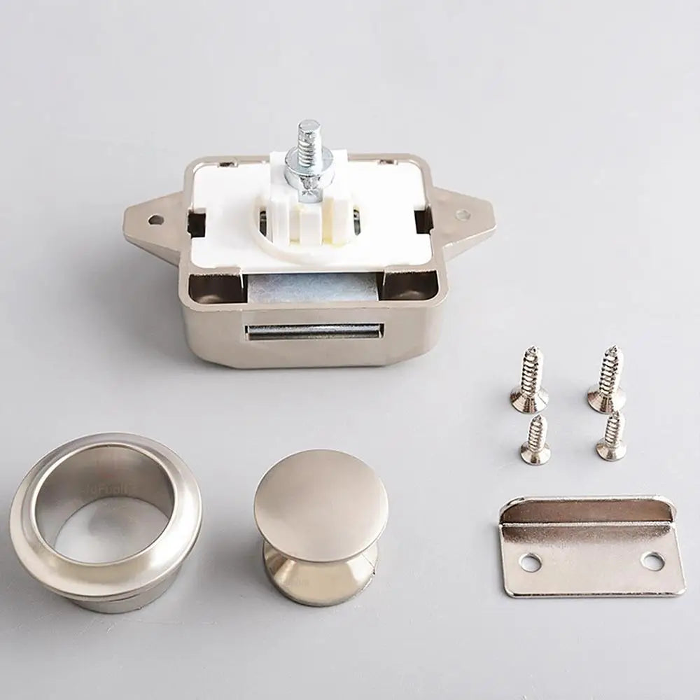 Camping Car Push Lock RV Caravan Boat Motor Home Cabinet Drawer Latch Button Locks Keyless Furniture Door Lock Hardware