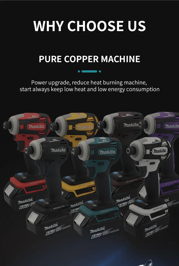 Makita DTD172 18V Cordless Impact Screwdriver Brushless Electric Impact Drill Rechargeable Wood/olt/T-Mode Power Tools