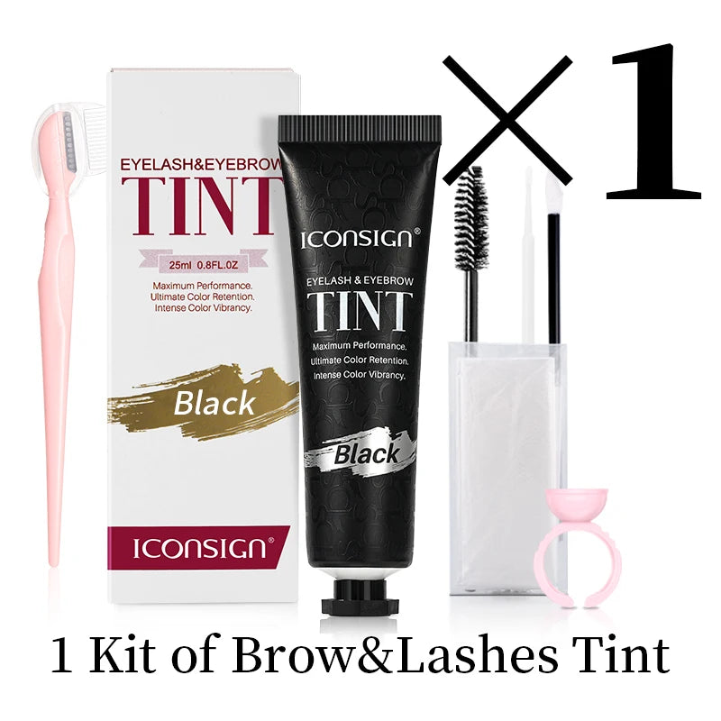 ICONSIGN Lashes Eyebrow Tint Kit Professional Fast Perming Dye Brow Mascara Tattoo Cream Waterproof Long Lasting 60 to 90 Days