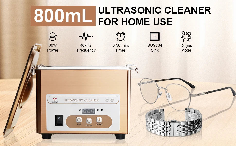 800ml Ultrasonic Cleaner 40kHz Ultra Sonic Cleaner with Timer Ultrasonic Jewelry Cleaner Ultrasonic Cleaning Machine