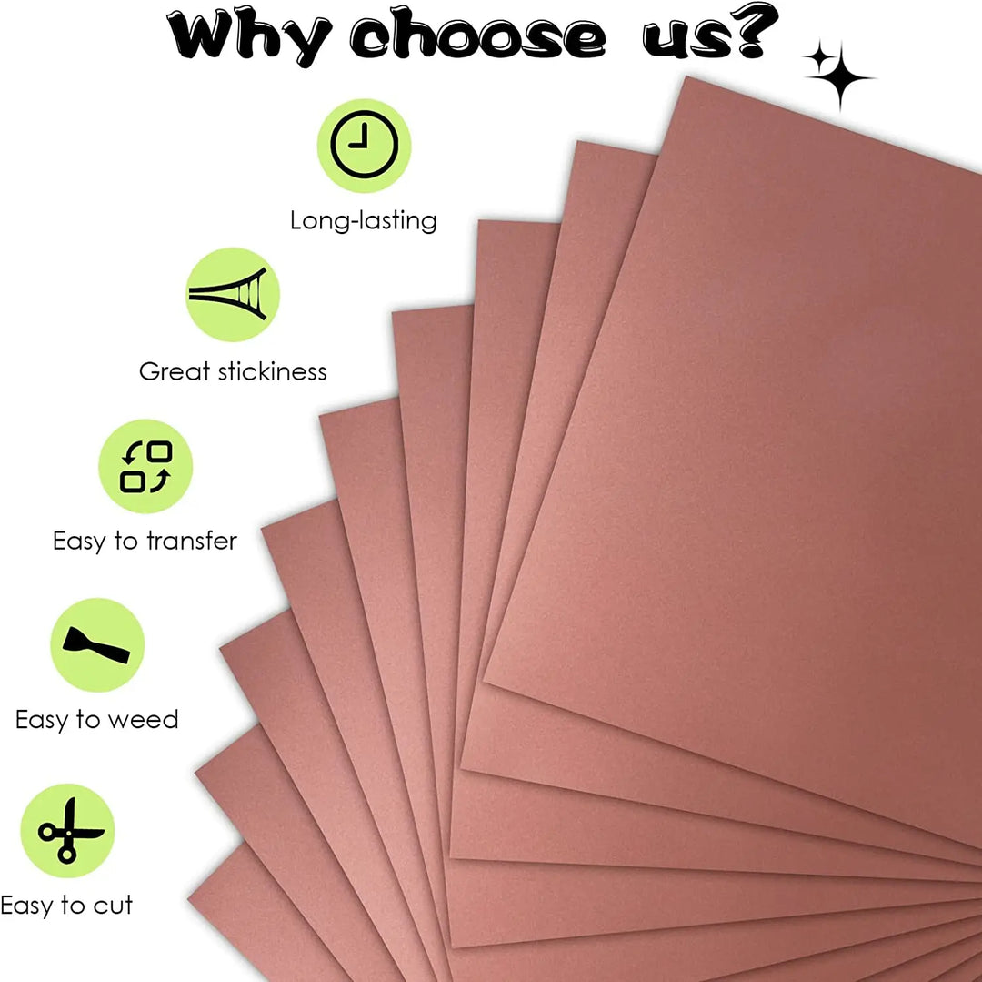 9pcs HTVRONT 30X30cm Matte Metallic Permanent Adhesive Vinyl Bundle Sheets Sticky Craft Sticker Film for Cricut DIY Decor