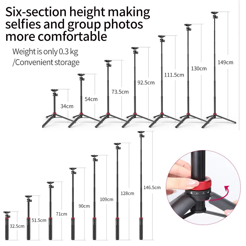 Ulanzi MT-44 Extend Livestream Tripod Stand 42inch Tripod with Phone Mount Holder Vertical Shooting Phone DSlR Camera Tripods