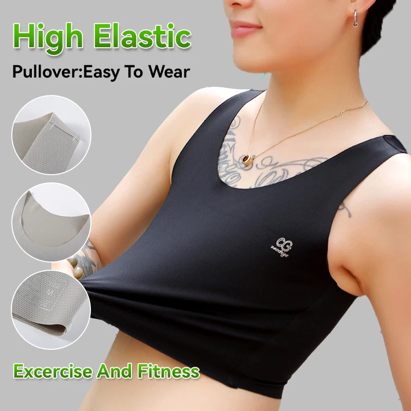 Pullover Chest Binder Flat Slim Breast Binder No Metal Trans Binder Sportswear FTM Lesbian Bra For Woman