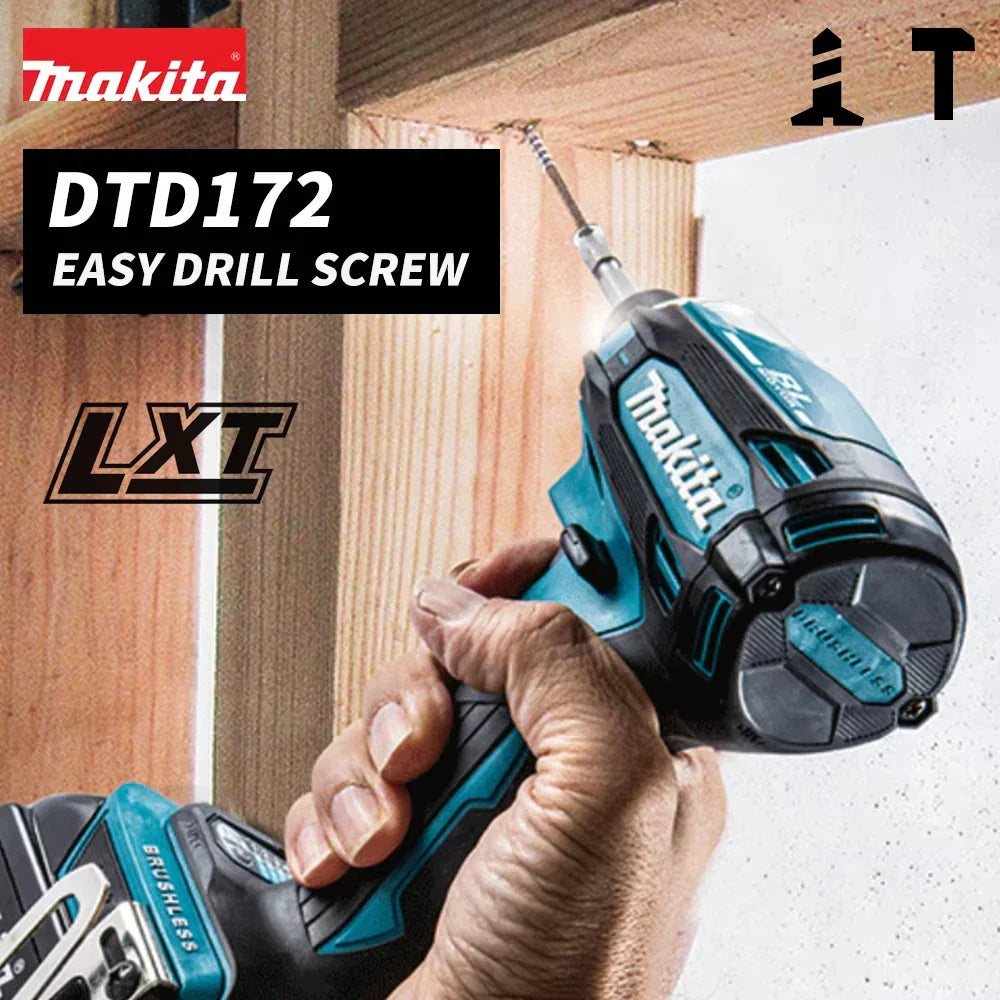 Makita DTD172 18V Cordless Impact Screwdriver Brushless Electric Impact Drill Rechargeable Wood/olt/T-Mode Power Tools