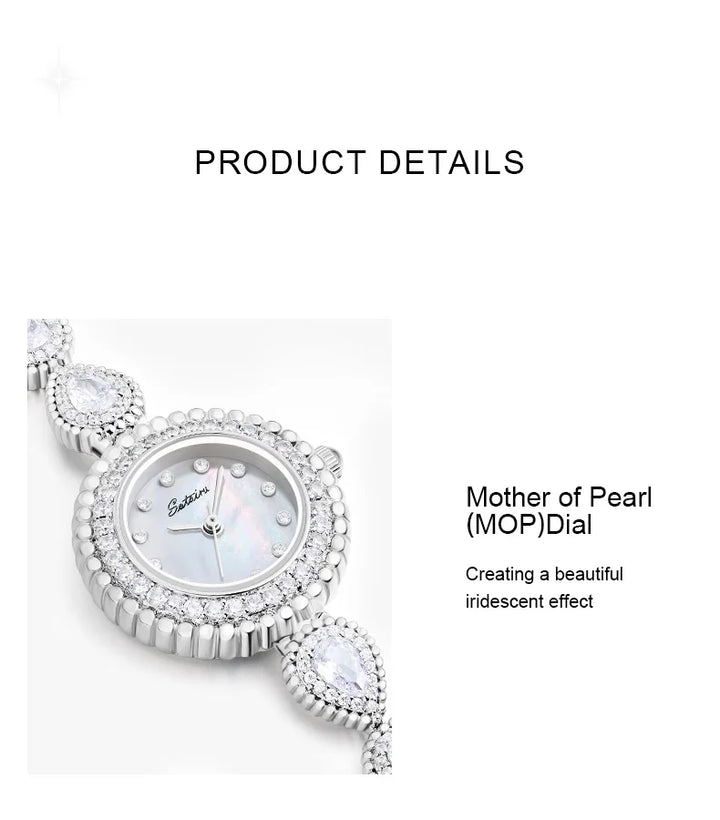 Sotoiru Luxury Bracelet Party Watches For Women Zircon Waterdrop Shape Quartz Wristwatch Jewel Accessory Gifts For Woman