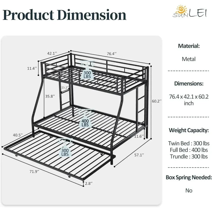 Twin Over Full Metal Bunk Bed