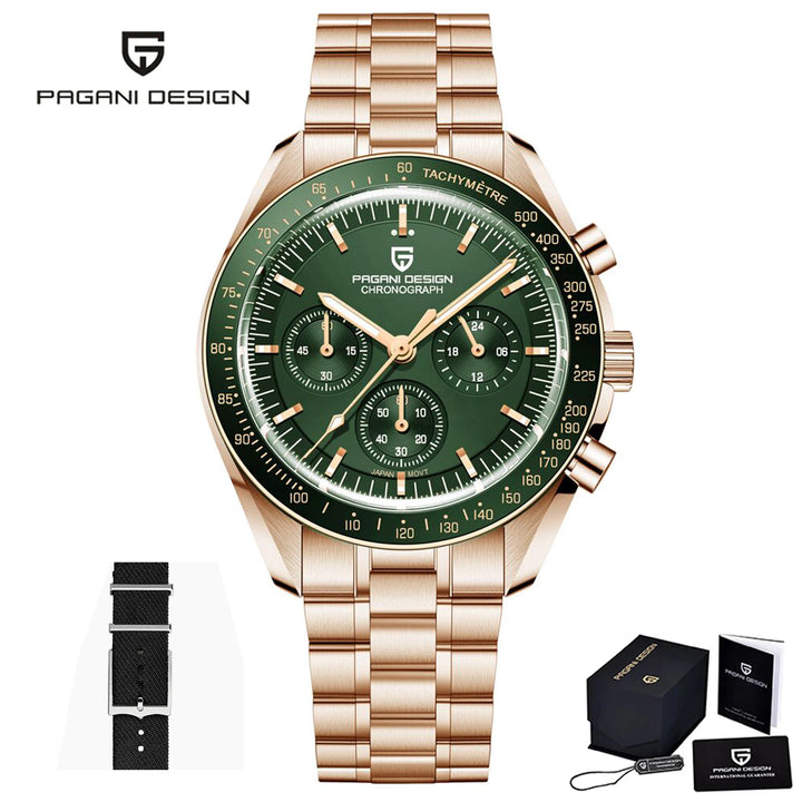 PAGANI DESIGN Moon Mens Watches 2024 Top Brand Luxury Quartz Watch For Men Chronograph Luminous Sapphire Mirror Waterproof Clock