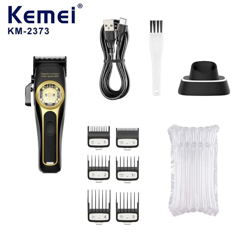 Kemei Professional Hair Clipper Magnetic Levitation Motor 8800 Rpm Charging Base Hair Clipper Men's Hair Clipper KM-2373