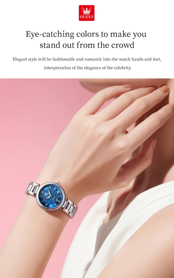 OLEVS 5608 Luxury Brand Women's Watch Classic Fashion Waterproof Luminous Calendar Watch Elegant Quartz Women Watch Reloj Hombre