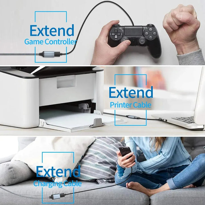 UTHAI Nylon Braided USB 3.0 Male-To-Female High-Speed Transmission Data Cable Computer Camera Printer Extension Cable