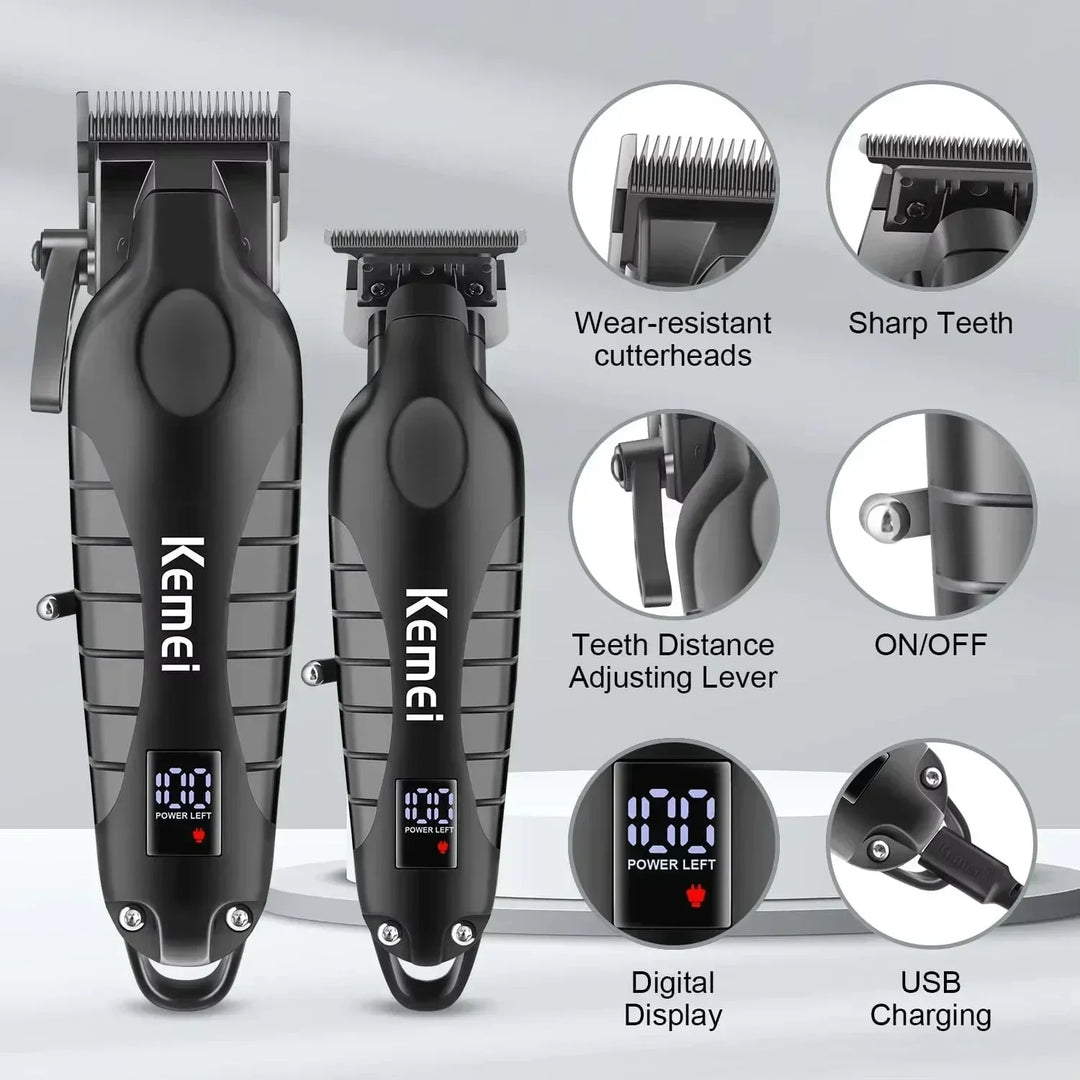 Kemei KM-2290 KM-2293 KM-T95 New Professional Cutting Machine Electric Shaver Hair Trimmers With LCD Display Men's Hair Clipper