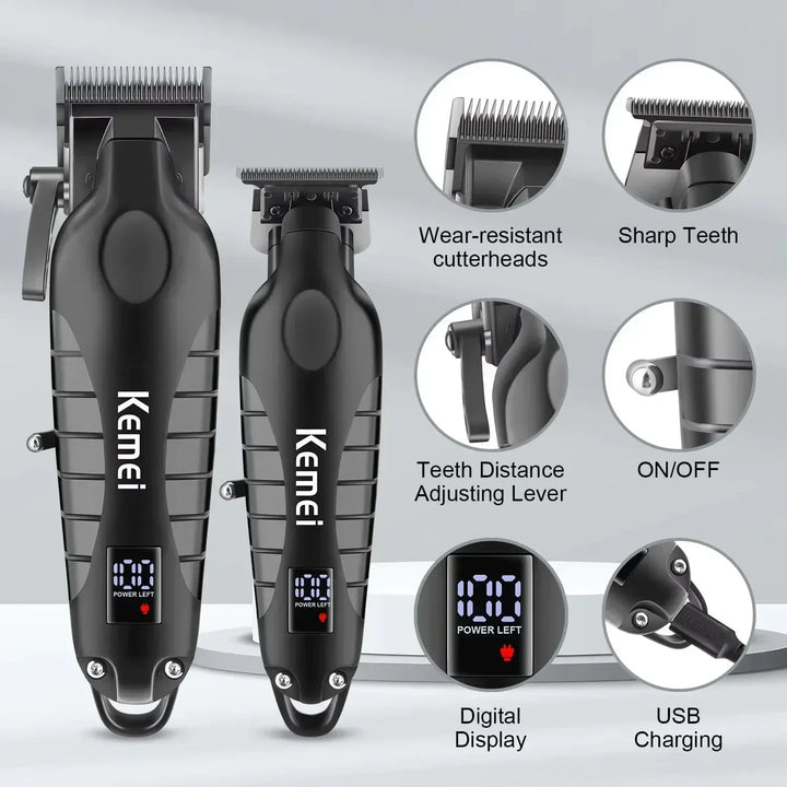 Kemei KM-2290 KM-2293 KM-T95 New Professional Cutting Machine Electric Shaver Hair Trimmers With LCD Display Men's Hair Clipper