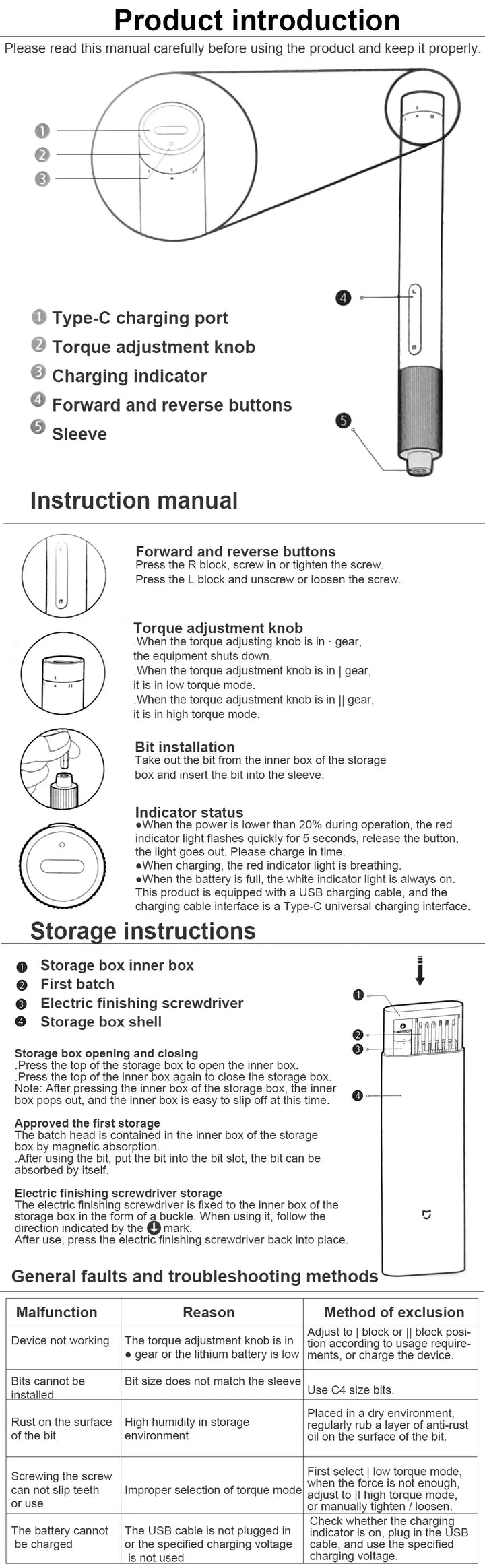 Xiaomi Mijia Electric Precision Screwdriver Magnetic Kit with 24 PCS Screw Heads Power Tools Sets for Smart Home PC Phone Repair
