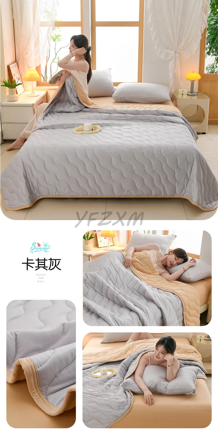 New Florals Spring Summer Blanket for Single Double Soft Skin-friendly Quilt Breathable Comfortable Air Conditioning Comforter