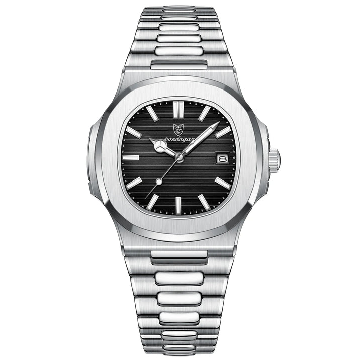 POEDAGAR Square Luxury Men Wristwatch Waterproof Luminous Date Stainless Steel Male Clock Business Sports Quartz Watches For Men
