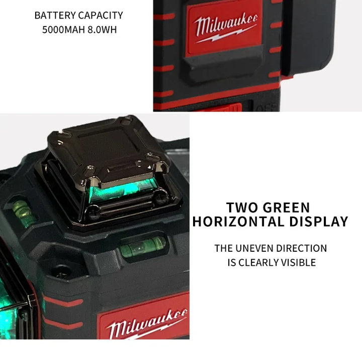 Milwaukee 4D 16 Lines Green Beam 360° Self-leveling Laser Levels Horizontal And Vertical Professional Laser Level Tool