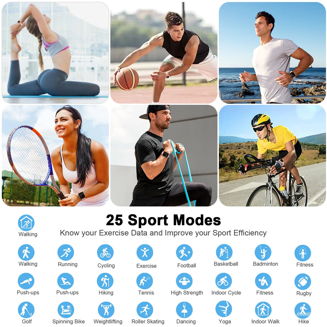 Smart Watch, Fitness Tracker Watch for Men Women, 1.69'' Touch Smartwatch Fitness Watch with Pedometer/Sleep Monitor.