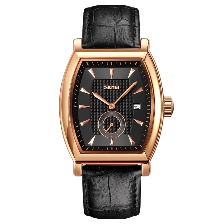 SKMEI relogio masculino Top Brand Luxury Genuine Leather Strap Business Mens Watches Waterproof Quartz Date Time Wristwatches