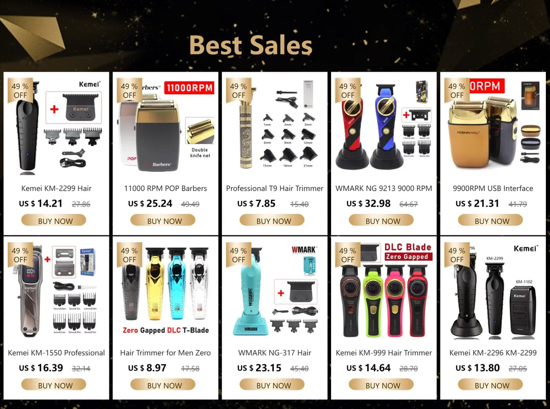 Kemei 2361 10000RPM Professional Men's Hair Clipper Magnetic Motor DLC Blade with Base Charger Hair Trimmer Hair Cutting Machine