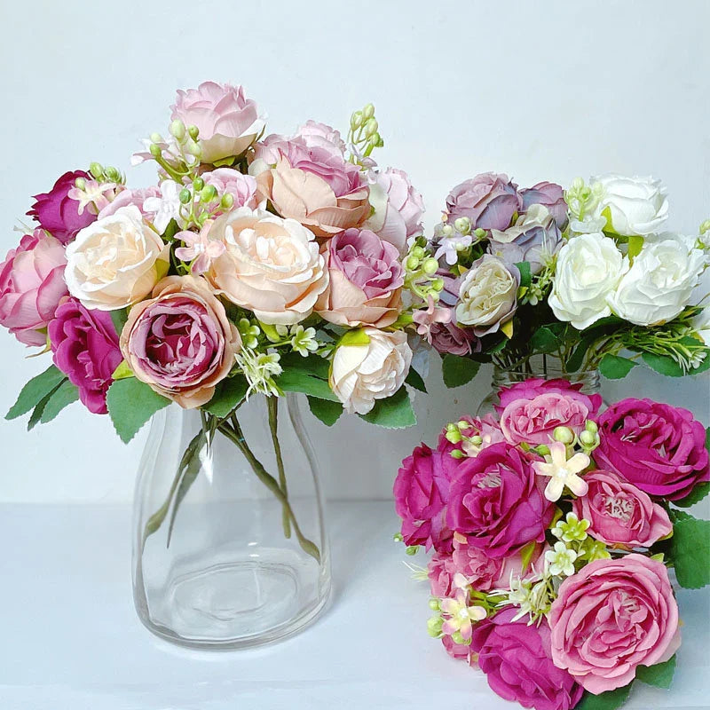 7-Head Artificial Peony Bouquet Décor