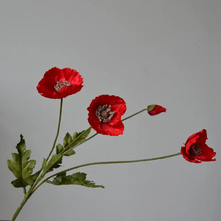 Artificial Silk Poppy Flowers Bouquet