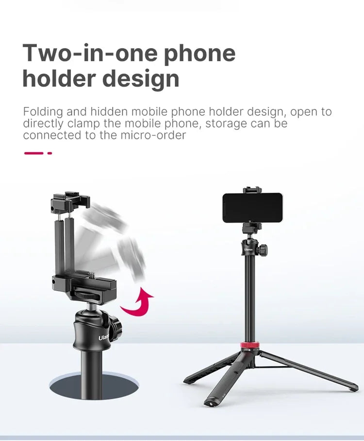 Ulanzi MT-44 Extend Livestream Tripod Stand 42inch Tripod with Phone Mount Holder Vertical Shooting Phone DSlR Camera Tripods