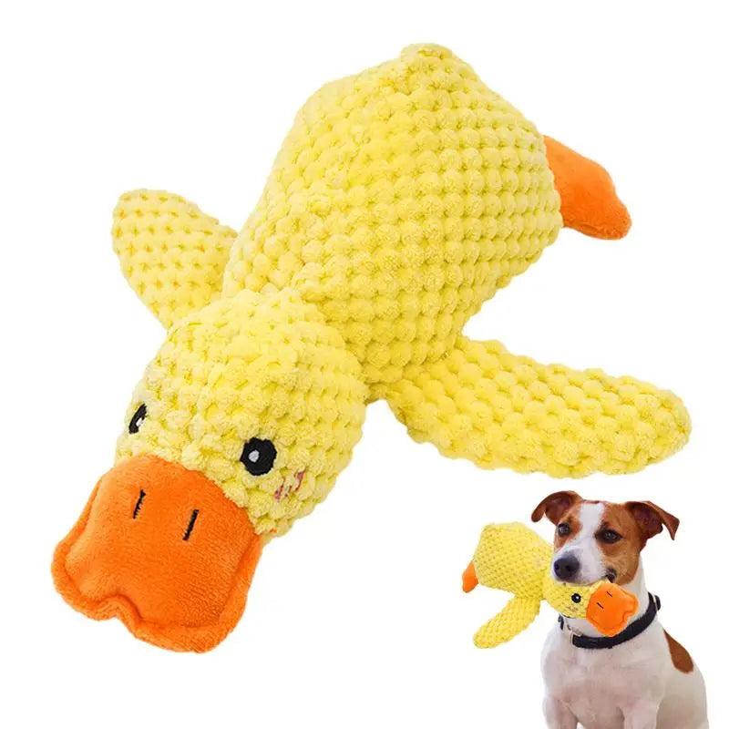 Quacking Duck Dog Toy Durable Mellow Dog Calming Duck Pet Plush Toy Dog Soothing Sound Chewing Toys Interactive Accessories